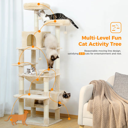 Maison Paw GrandPurr™ Luxury Cat Tree & Tower – Multi-Level Indoor Playground