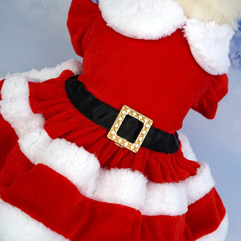 Maison Paw SantaPaws™ Christmas Pet Dress – Festive Holiday Outfit for Dogs & Cats