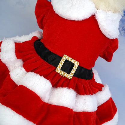 Maison Paw SantaPaws™ Christmas Pet Dress – Festive Holiday Outfit for Dogs & Cats