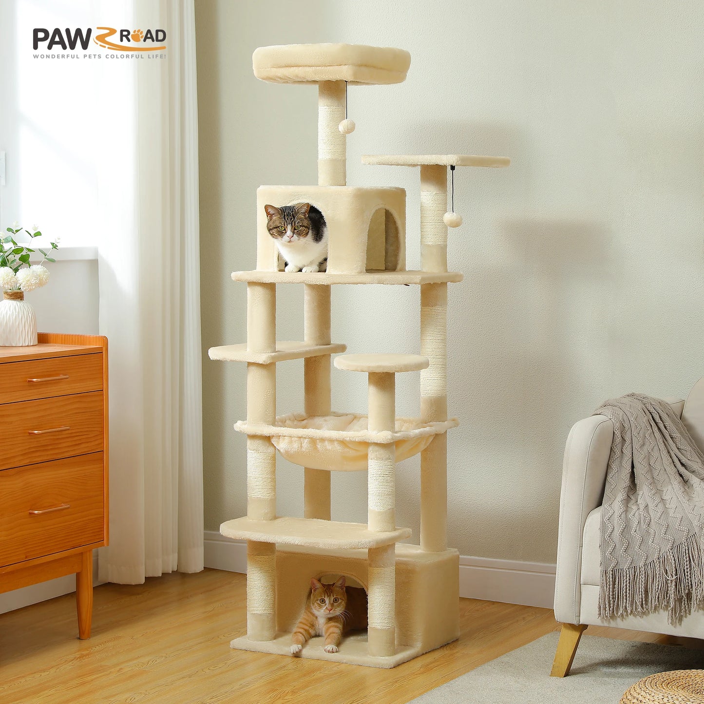 Maison Paw GrandPurr™ Luxury Cat Tree & Tower – Multi-Level Indoor Playground