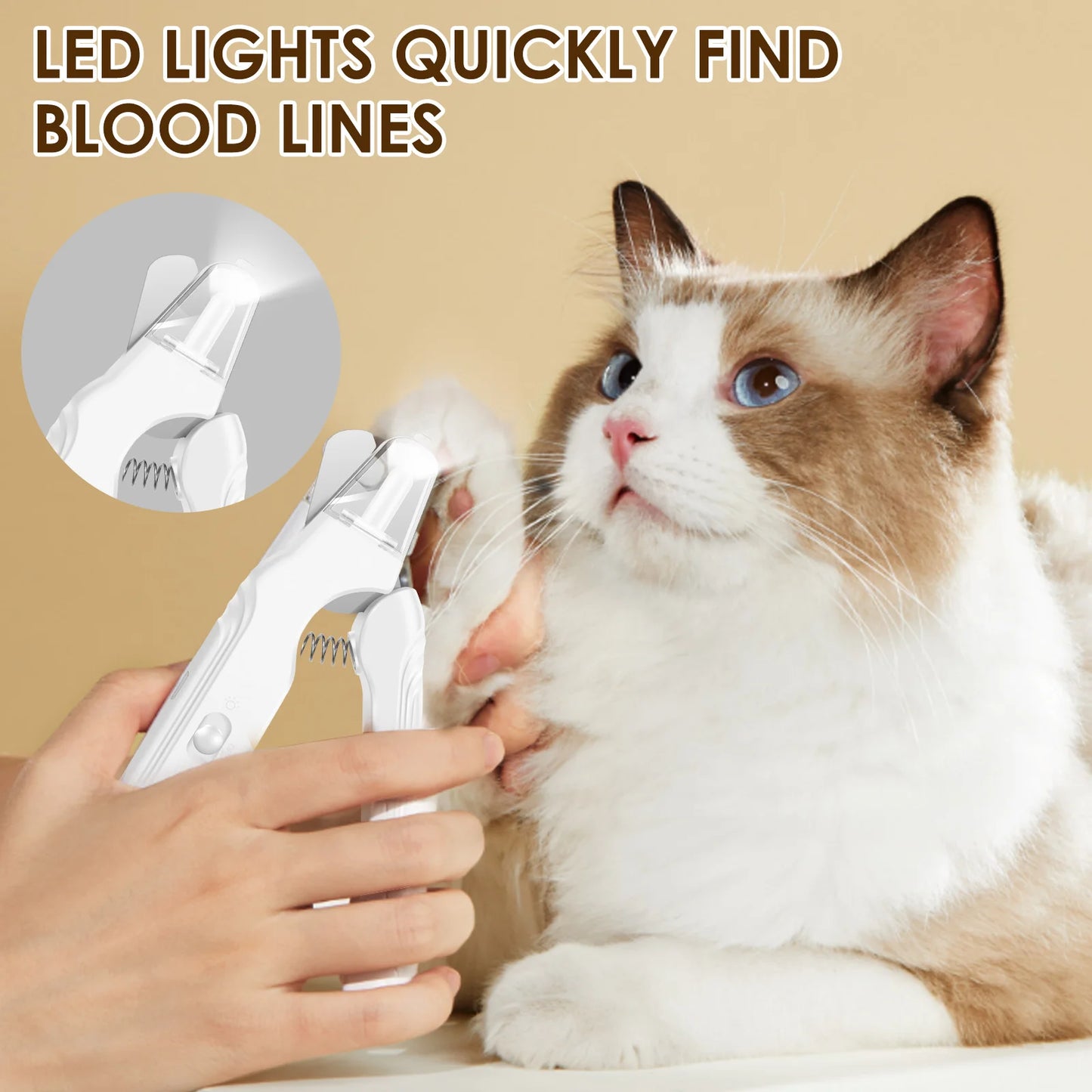 Maison Paw GroomEase™ 2-in-1 Pet Nail Grinder & Clipper with LED Light