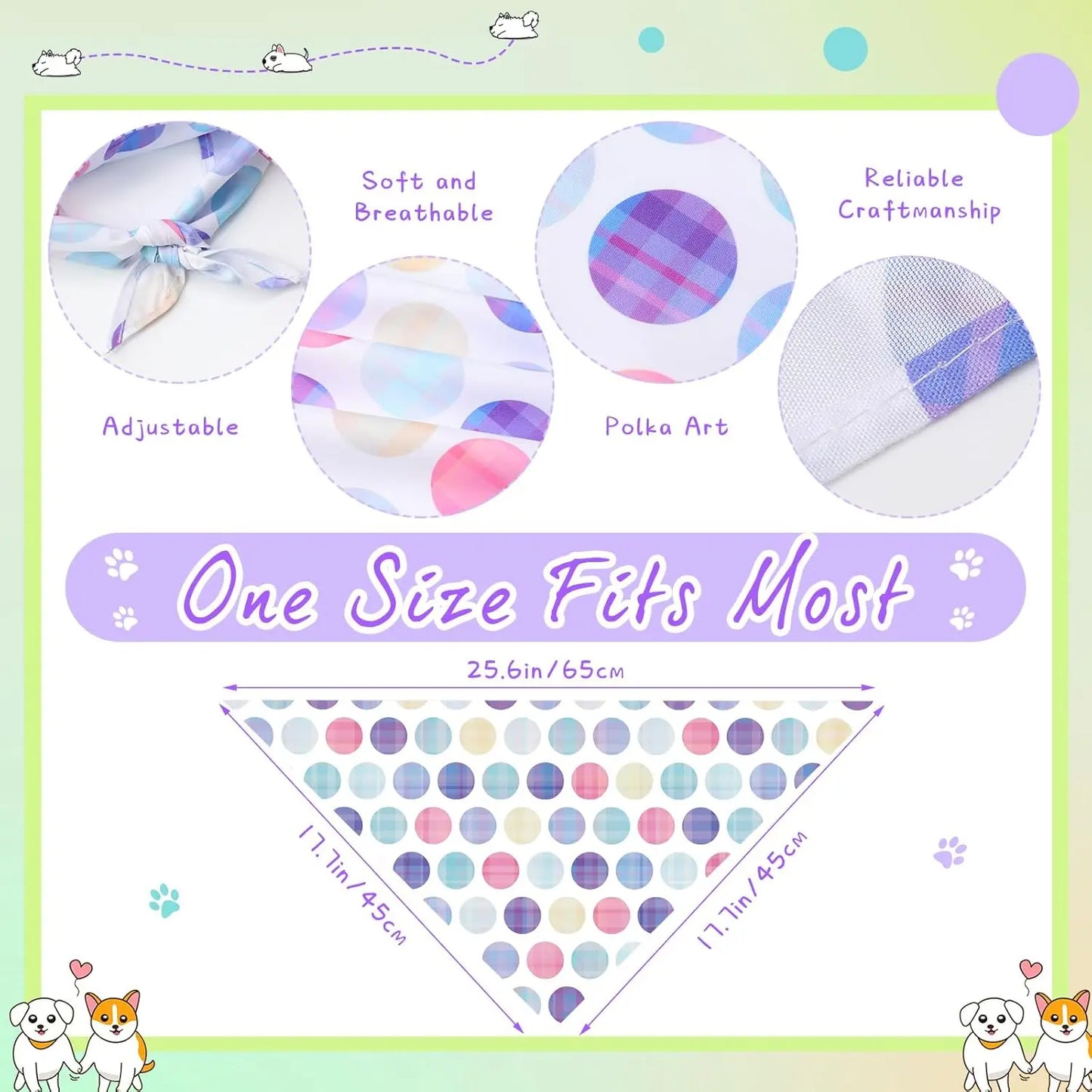 Maison Paw PolkaDot™ Pet Bandana Set (60 pcs)