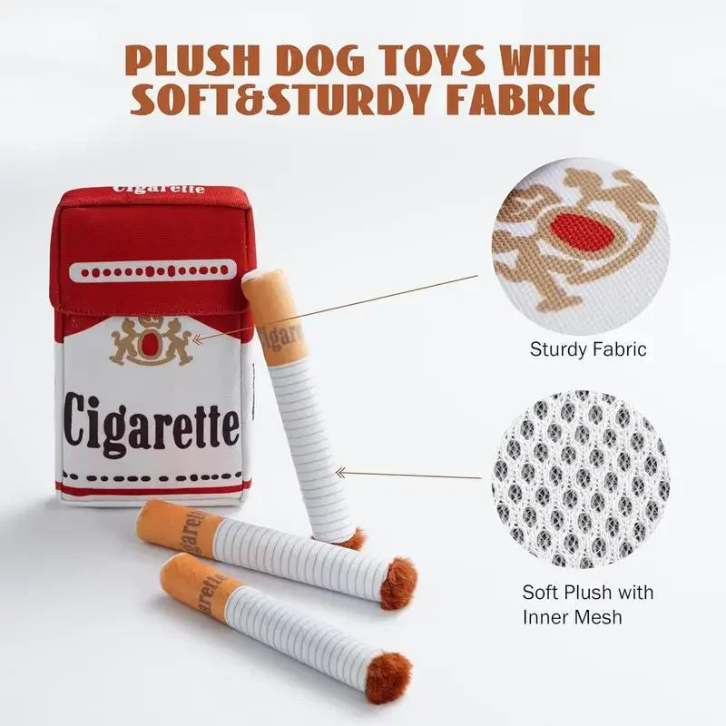 Maison Paw Chew & Chuckle™ Plush Dog Toy – Funny Cigarette Design