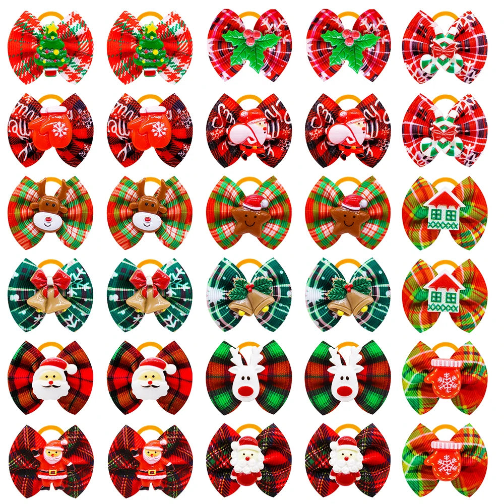Maison Paw Winter Holiday Pet Hair Bows (10/20/30 pcs)