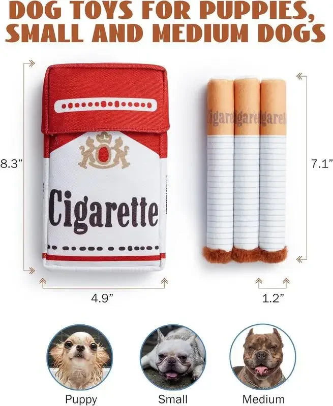 Maison Paw Chew & Chuckle™ Plush Dog Toy – Funny Cigarette Design