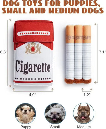 Maison Paw Chew & Chuckle™ Plush Dog Toy – Funny Cigarette Design