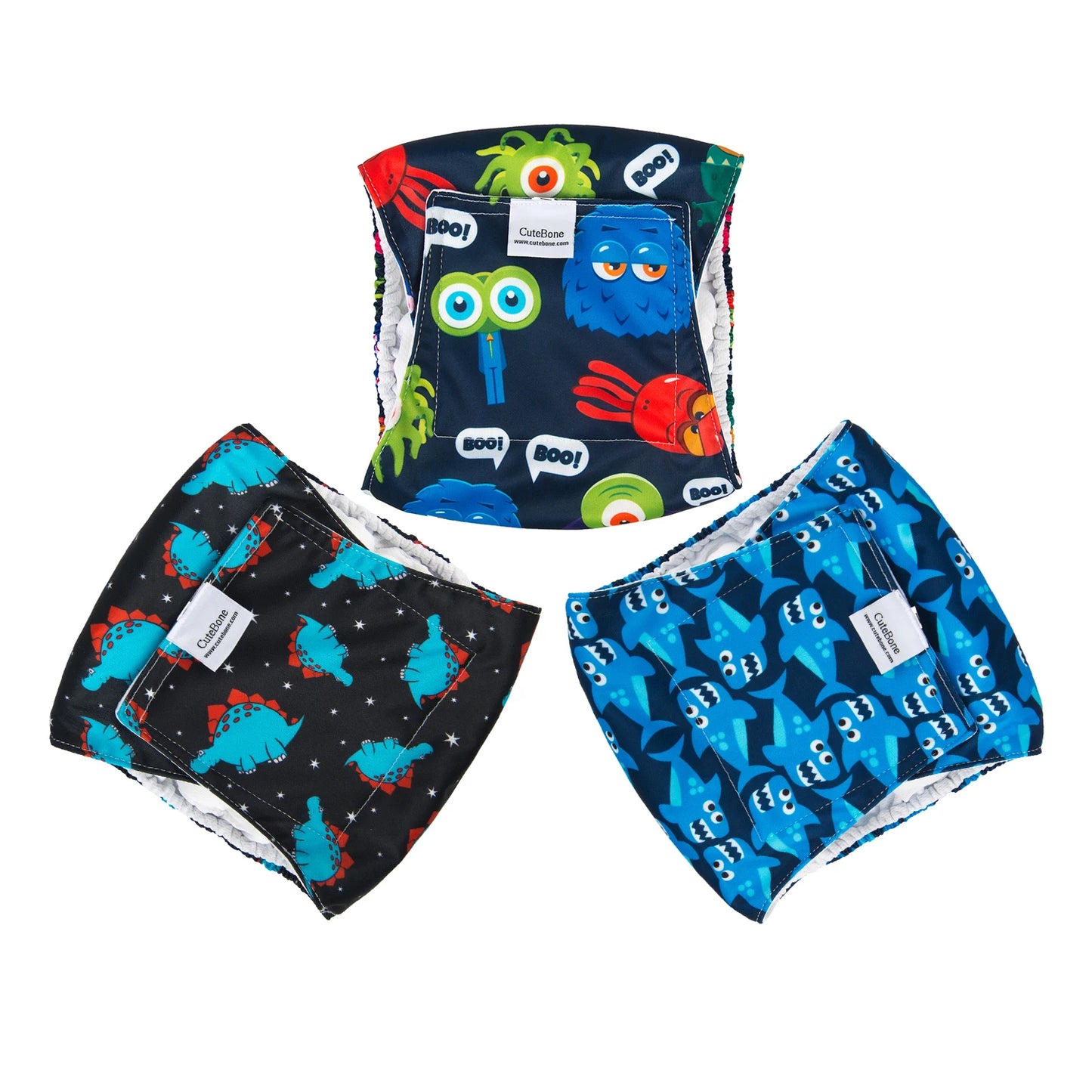 CuteBone™ Reusable Male Dog Diapers (3-Pack)