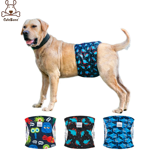 CuteBone™ Reusable Male Dog Diapers (3-Pack)