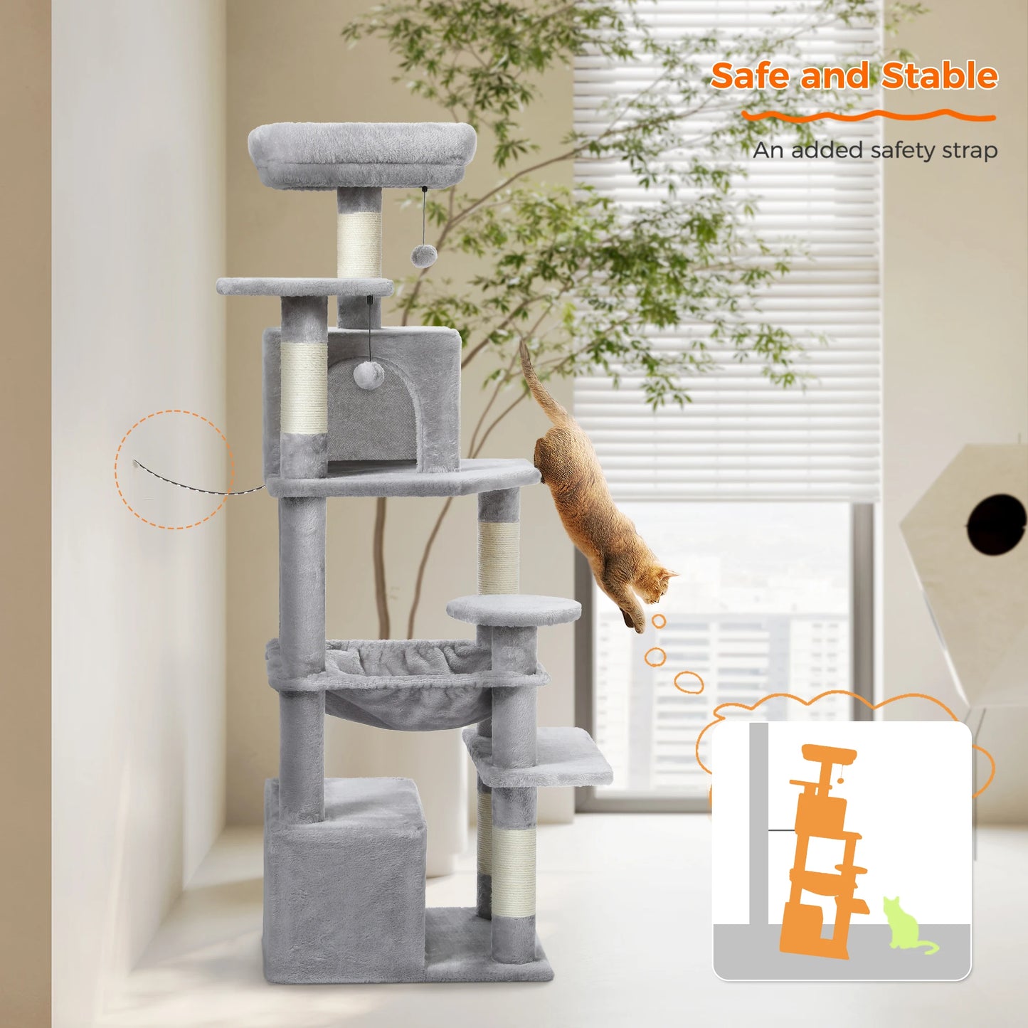 Maison Paw GrandPurr™ Luxury Cat Tree & Tower – Multi-Level Indoor Playground