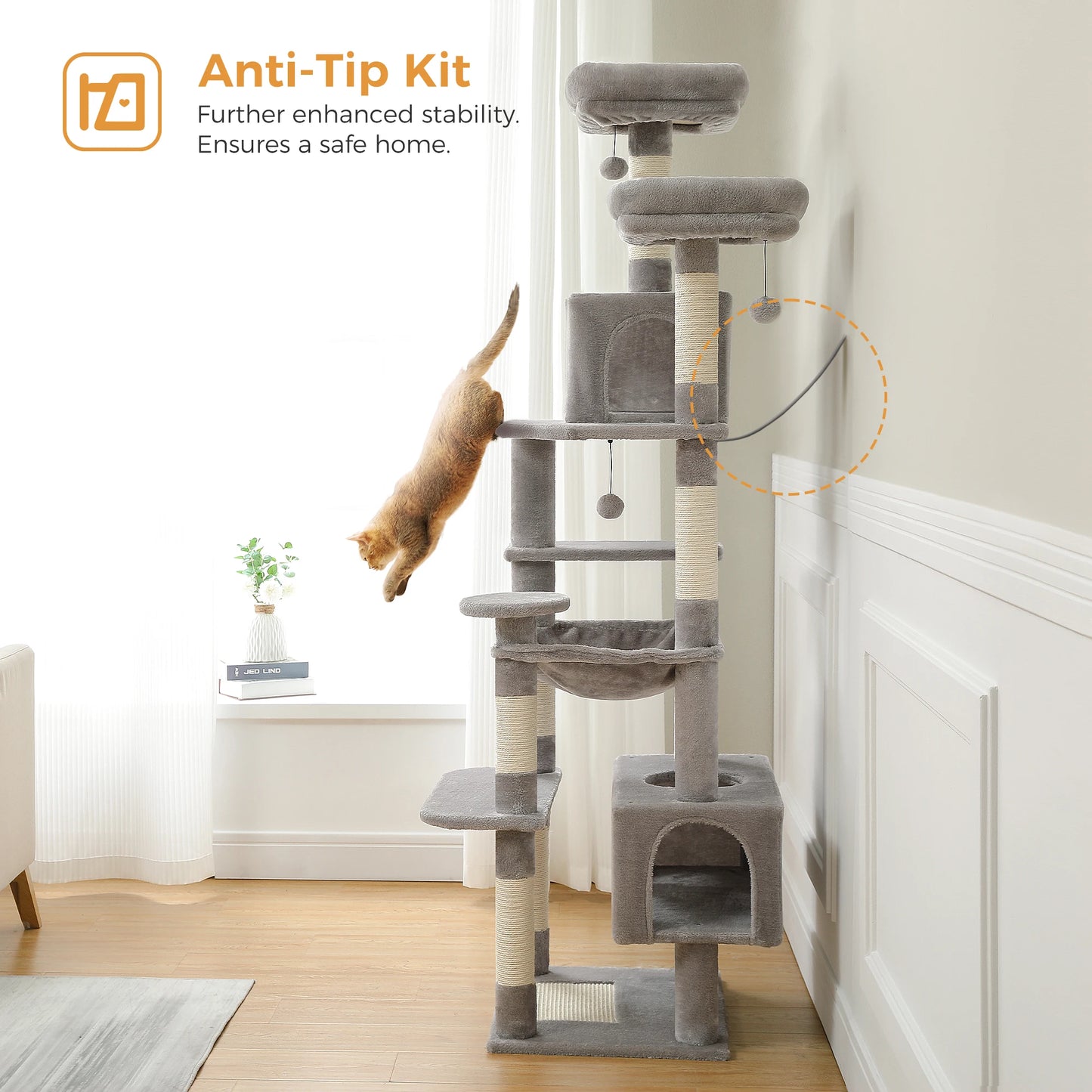 Maison Paw GrandPurr™ Luxury Cat Tree & Tower – Multi-Level Indoor Playground