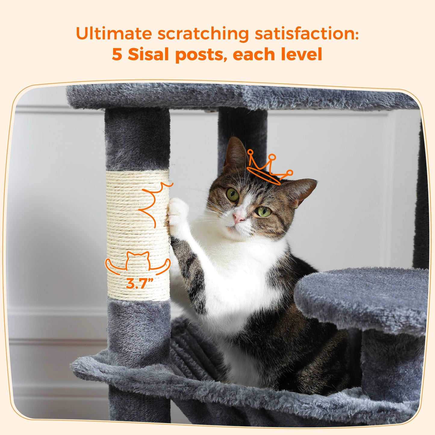 Maison Paw GrandPurr™ Luxury Cat Tree & Tower – Multi-Level Indoor Playground