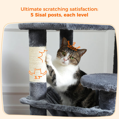 Maison Paw GrandPurr™ Luxury Cat Tree & Tower – Multi-Level Indoor Playground